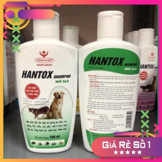 HÀNG CÓ SẴN SLL2 Sữa Tắm Trị Ve Rận Bọ Chét Chó Mèo Hantox Shampoo Hanvet