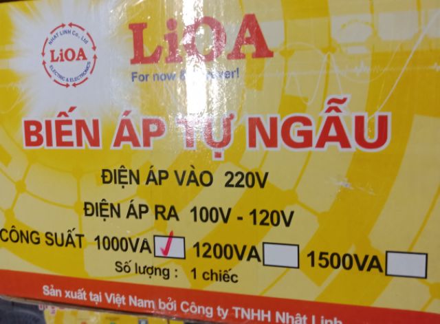 Biến áp đổi nguồn Lioa 2000VA-1500-1200-1000VA/ Tặng phích chuyển đổi Lioa