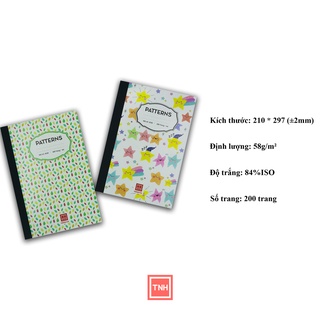 Vở kẻ ngang, sổ giáo án patterns hồng hà khổ a4 loại 200tr/240tr/300tr/360tr- mã 4530/4531/4532/4533