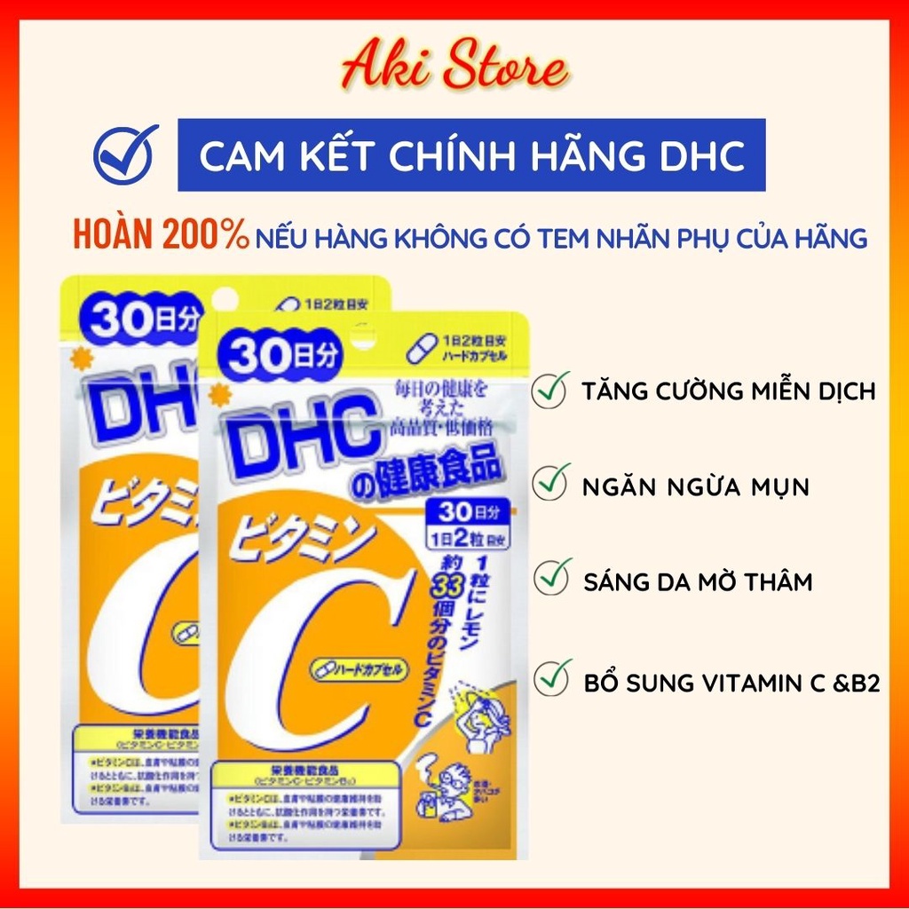 Viên uống DHC Vitamin C Nhật Bản 30 ngày, thực phẩm chức năng bảo vệ sức khỏe