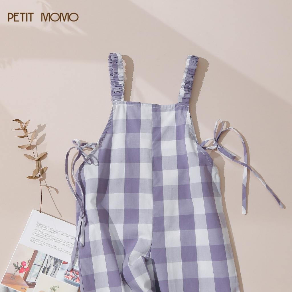 Quần Yếm Dài Cho Bé Gái PETIT MOMO Chất Vải Cotton Mềm Mại Thoáng Mát Họa Tiết Caro Năng Động H186