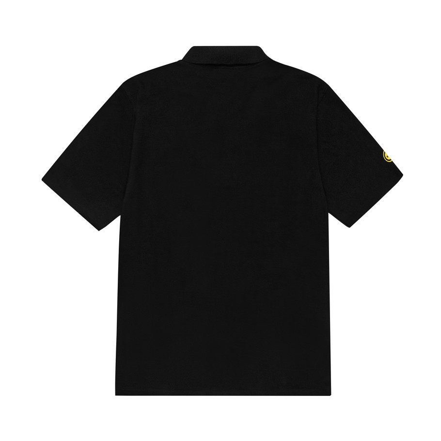 Áo thun Polo nữ oversize màu đen Don't Kill My Vibe| Black Academy Polo