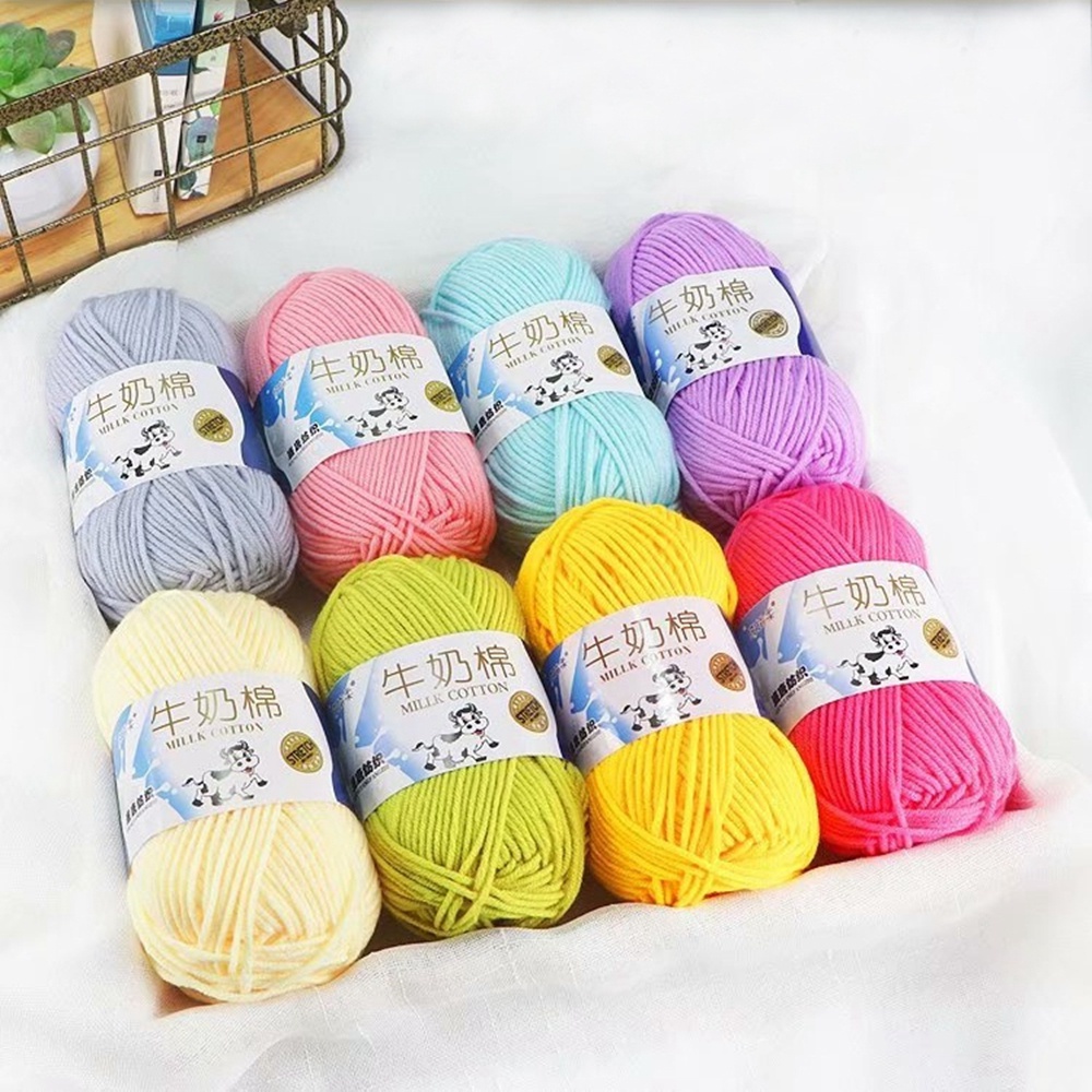 Cuộn Len Sợi Cotton 5ply 50g Dùng Để Đan Len / Đan Áo Quần