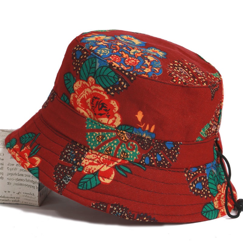 Nón Vành Vải Len In Hoa Thời Trang Cho Phụ Nữ Trung Niên