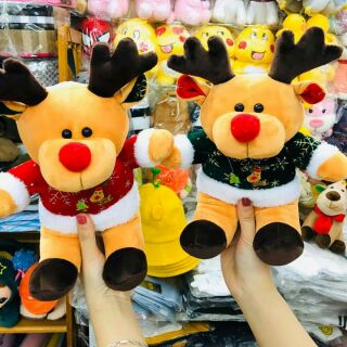 Gấu Bông Tuần Lộc Noel Size 30x22cm