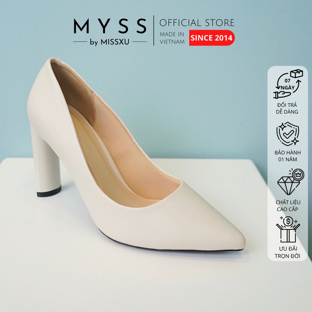 Giày nữ mũi nhọn da lì 8 cm thời trang MYSS - CG75