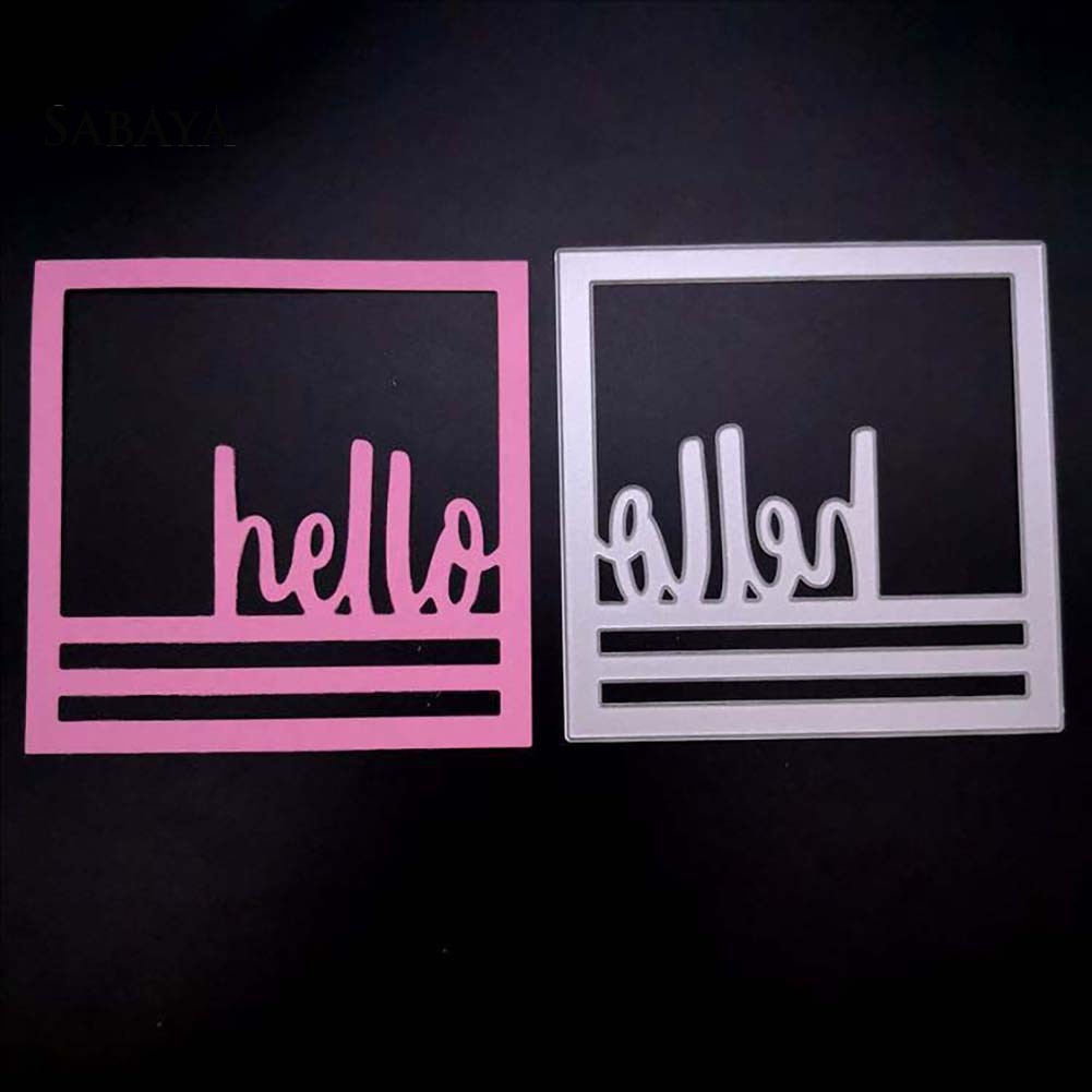 Khuôn Cắt Giấy Làm Từ Kim Loại Hình Chữ Hello Cách Điệu Trang Trí Scrapbook