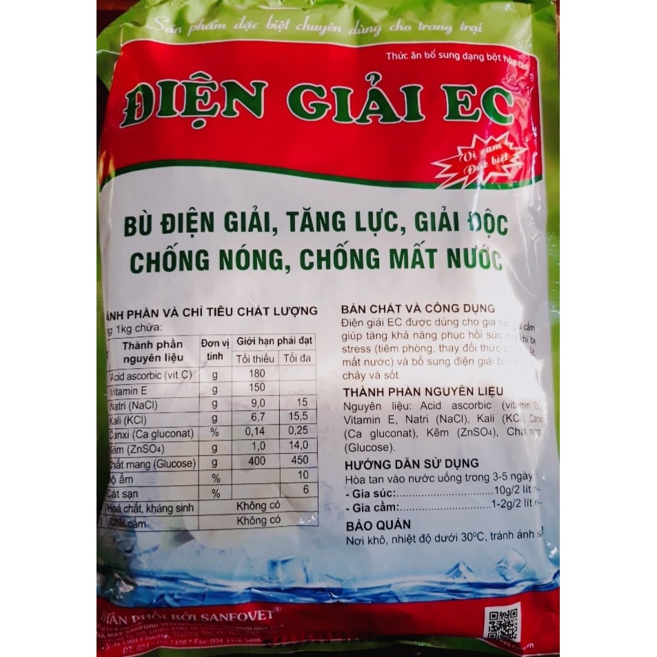 1kg Điện giải EC chống nóng cho vật nuôi