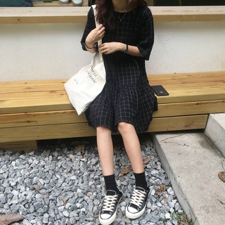 Váy Baby Doll Kẻ Ô