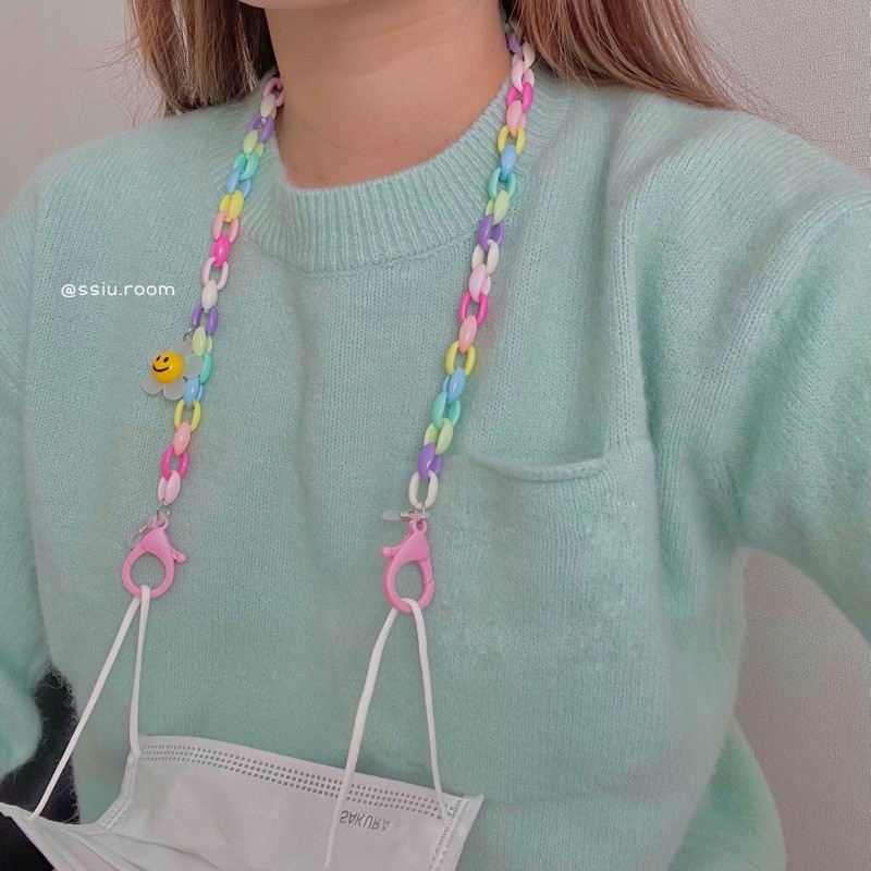 Dây đeo khẩu trang & mắt kính acrylic trong suốt nhiều màu xinh xắn tiện lợi | Mask Chain | ssiu.room | BigBuy360 - bigbuy360.vn