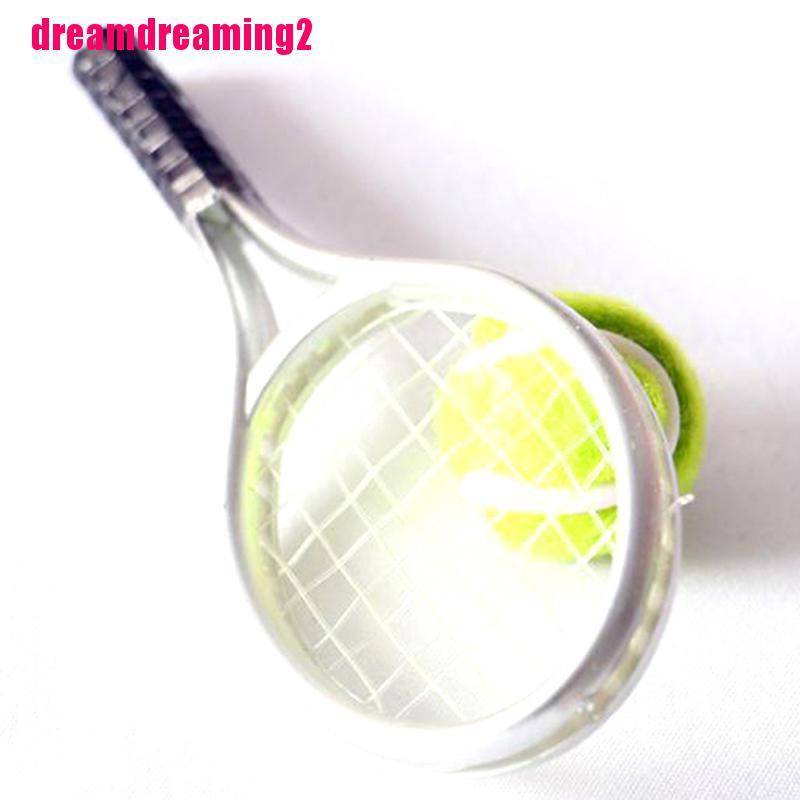 Bộ 2 Vợt Tennis Tỉ Lệ 1: 6 1: 12 Trang Trí Nhà Búp Bê