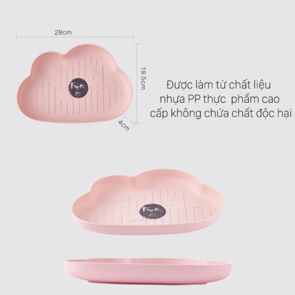 Khay đựng đồ ăn dặm cho bé hình đám mây, chất liệu nhựa chống vỡ Shop bé TiTi