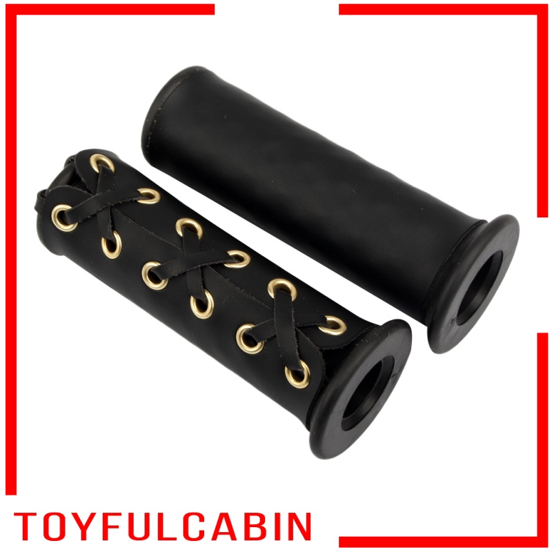 Cặp vỏ bọc tay lái xe máy bằng da nhân tạo màu đen