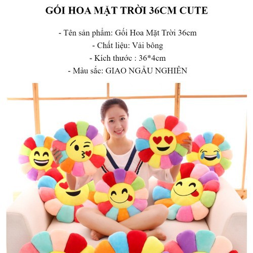 Gối Tựa Lưng Hoa Mặt Trời 36cm 7 Màu