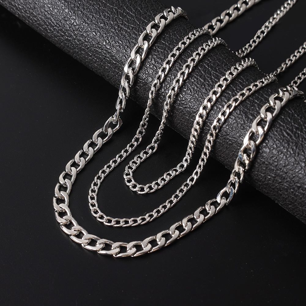 Vòng cổ Thép Không Gỉ Bản Rộng 3.5/5/7Mm Phong Cách Hip Hop Thời Trang