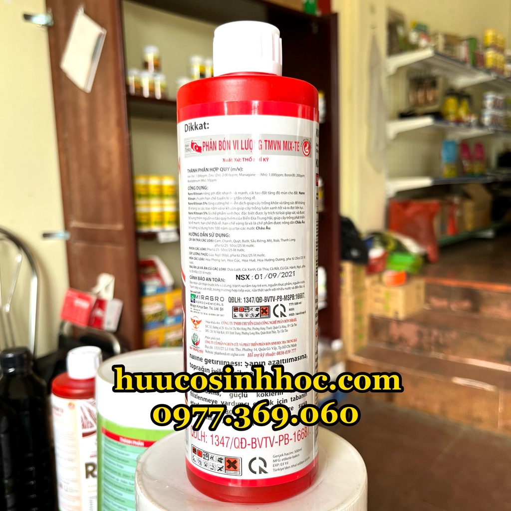 NANO KITOSAN  HẠN CHẾ NẤM BỆNH, VI KHUẨN & TUYẾN TRÙNG HẠI RỄ, TĂNG ĐỀ KHÁNG 500ml