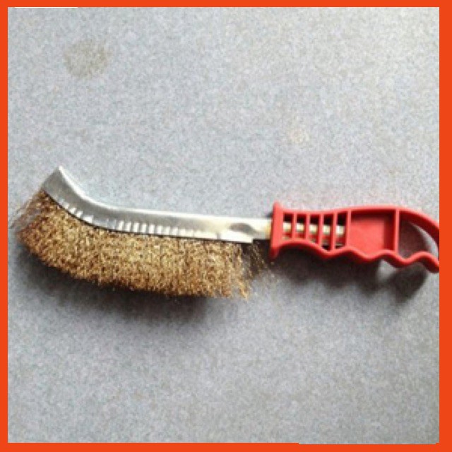 Bàn chải đánh rỉ tay cước thép mạ đồng