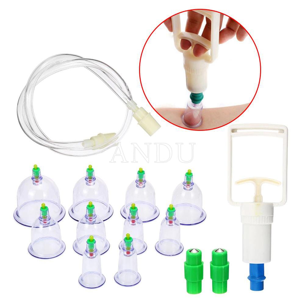 Bộ giác hơi không dùng lửa 12 cốc chất liệu nhựa trong suốt cao cấp, hiệu quả