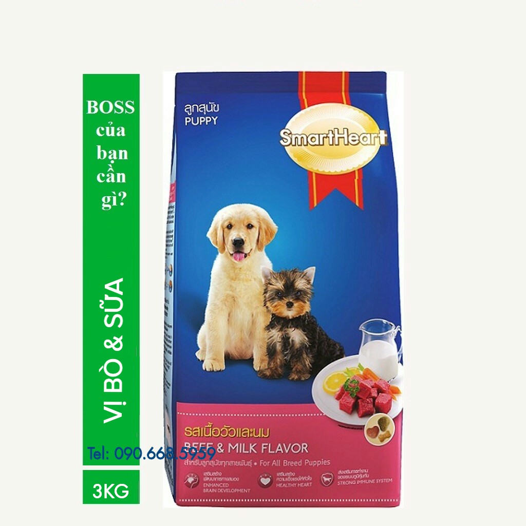 HẠT CHO CHÓ CON SMARTHEART PUPPY 3kg - Thức ăn cho chó con