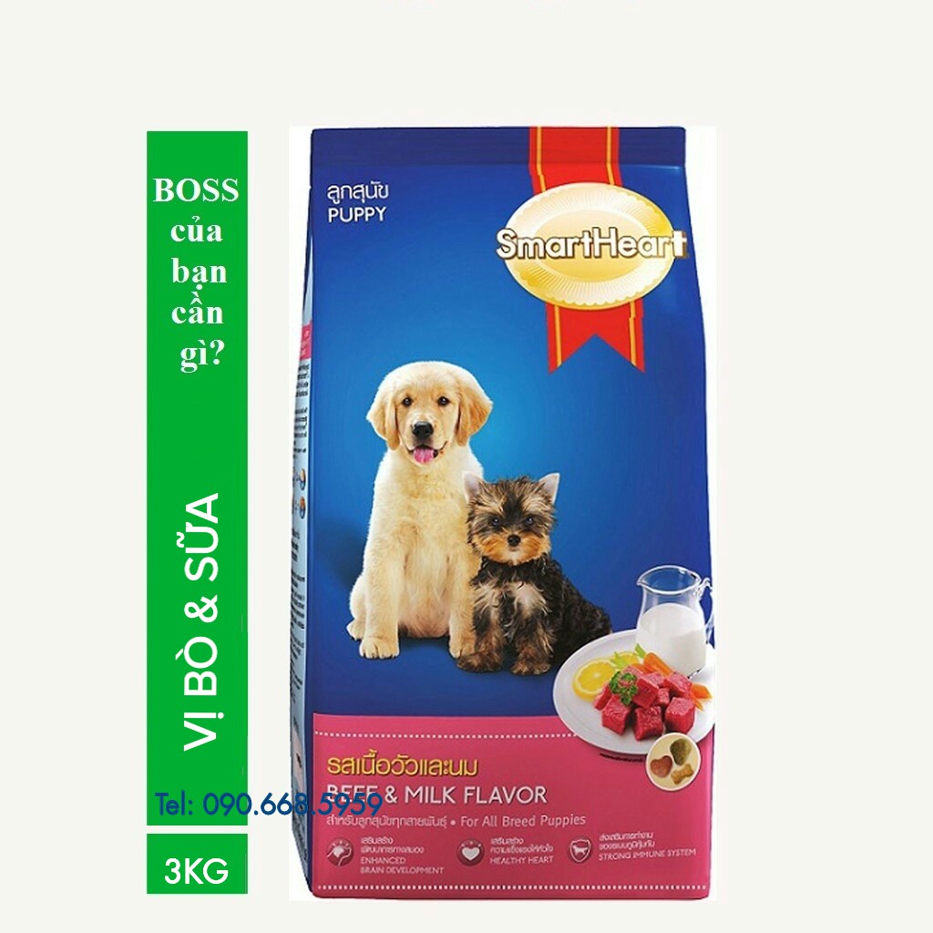 THỨC ĂN CHÓ CON SMARTHEART PUPPY 3kg - Smart heart