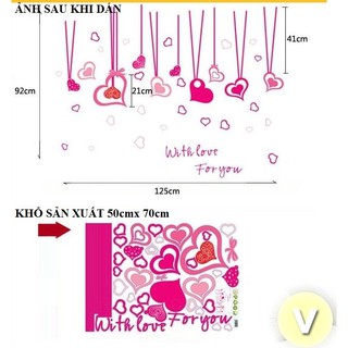 Decal dán tường Kitty trái tim hồng
