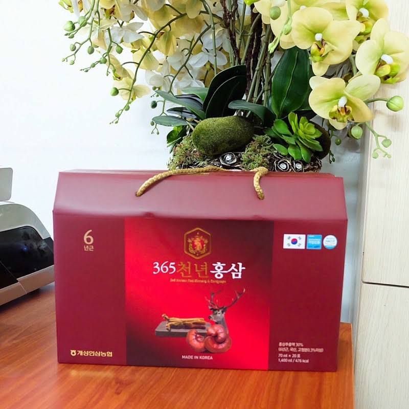 Nước Hồng Sâm Linh Chi Nhung Hươu 365 Hansusam Hàn Quốc
