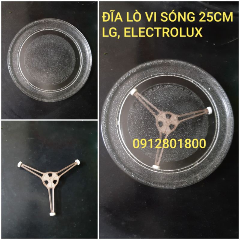 ĐĨA LÒ VI SÓNG LG, ELECTROLUX 20 LÍT 25CM ĐĨA TRƠN