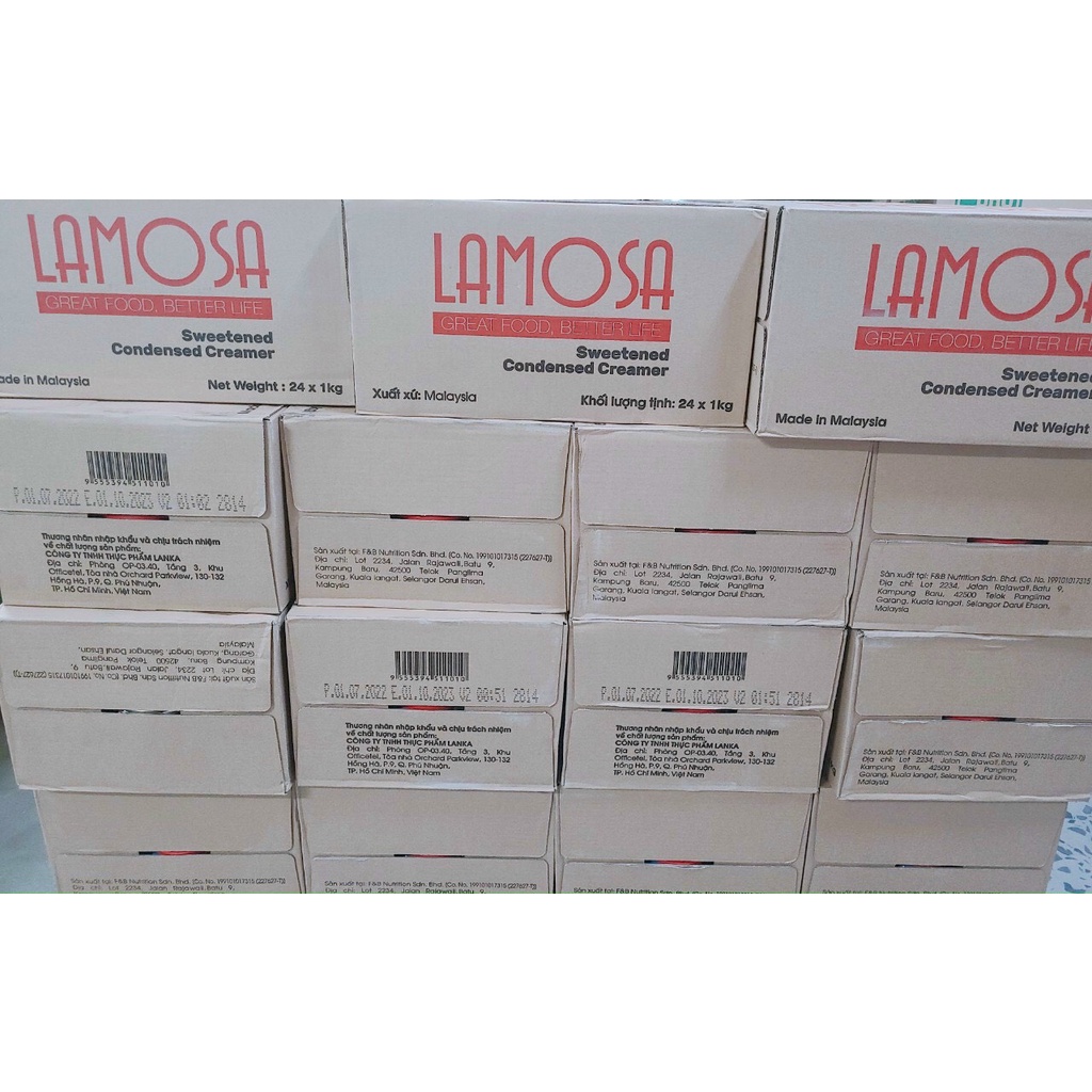 Sữa Đặc Có Đường Cao Cấp LAMOSA Lon 1Kg Kem Đặc Có Đường Lon 1Kg