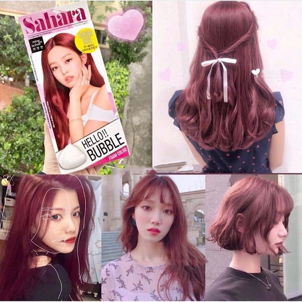 Nhuộm tóc tại nhà Hello Bubble màu 7P Sahara Rose | Nhuộm tóc tạm thời dạng bọt màu Hồng Đỏ