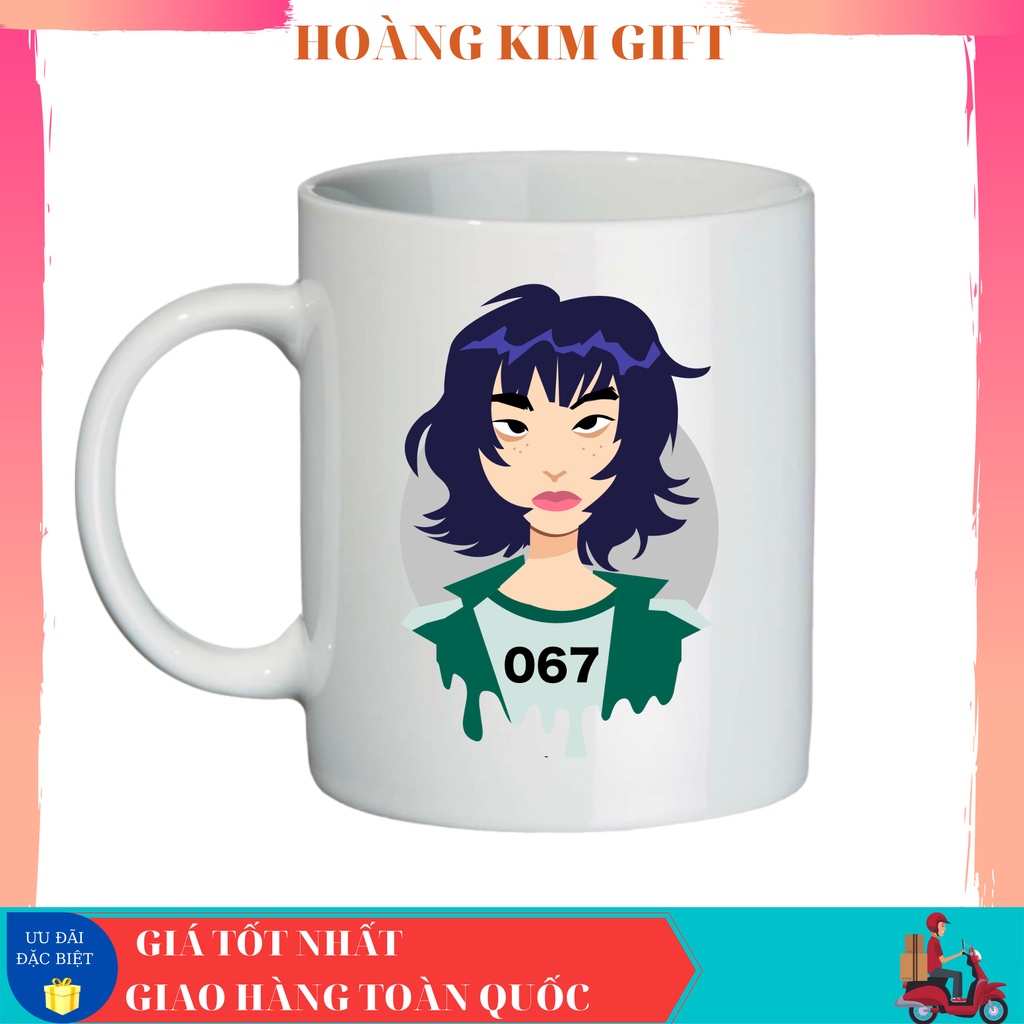 Cốc sứ, Ly sứ in hình Squid Game giá rẻ