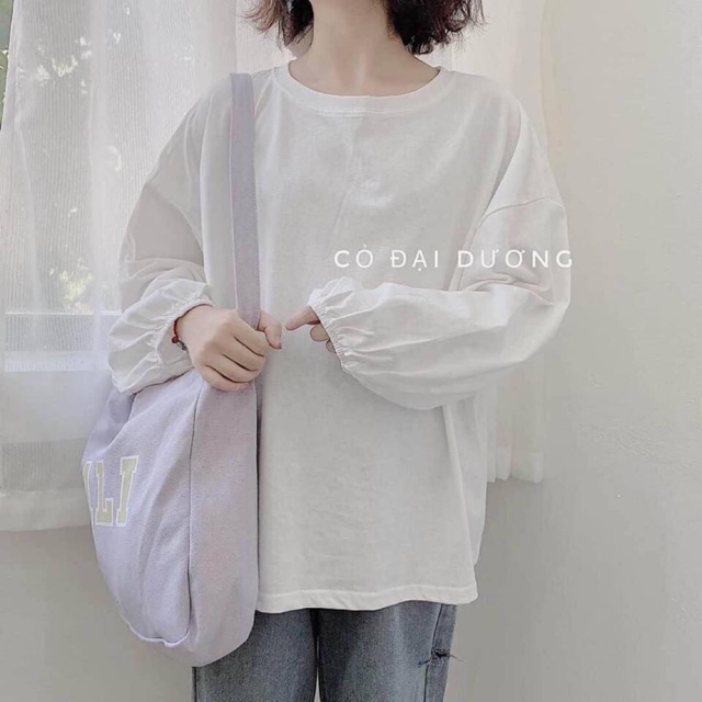 Áo Thun Sweater Tay Bo Ulzzang Trơn