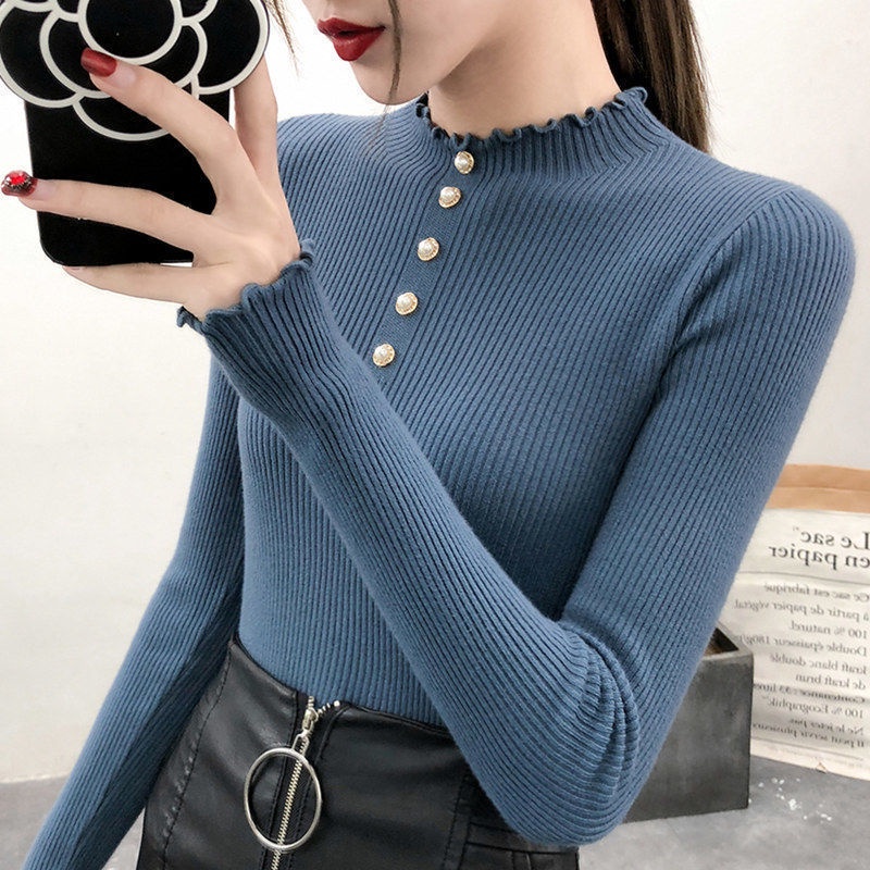 Áo len dài tay cổ cao thiết kế mới thời trang dành cho nữ