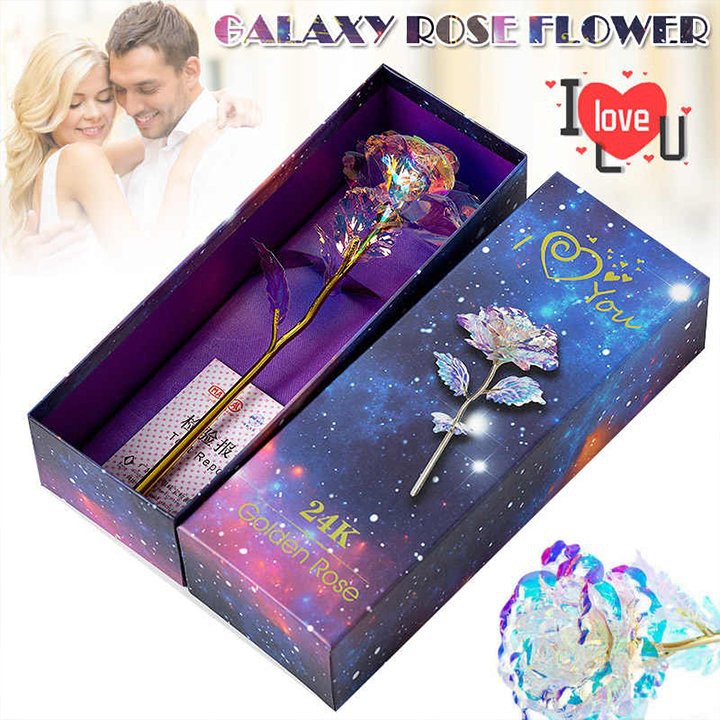 Hoa hồng galaxy phát sáng có chân đế LOVE mới | BigBuy360 - bigbuy360.vn