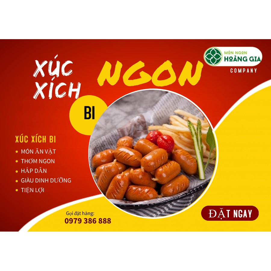 XÚC XÍCH NGON (Xúc xích bi) HOÀNG GIA 500g - Món ăn vặt hảo hạng được làm với bí quyết độc đáo