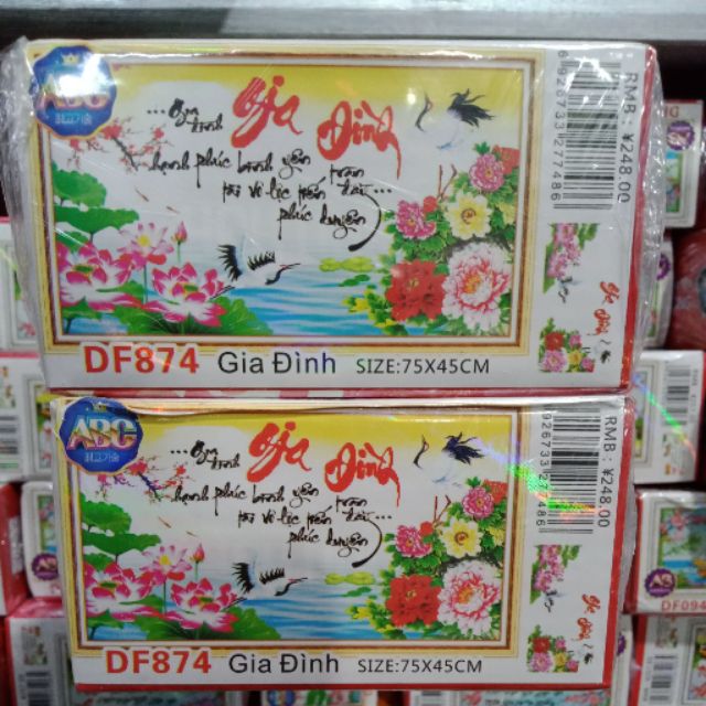 Tranh đính đá gia đình df874(75*45)
