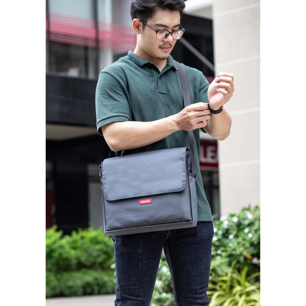 [Mã WABRBAGS giảm 20K đơn 99K] Túi Messenger2 Oxford HAVIAS xanh/xám