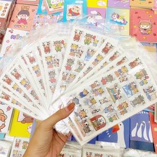 Sticker bò sữa set 6 tấm