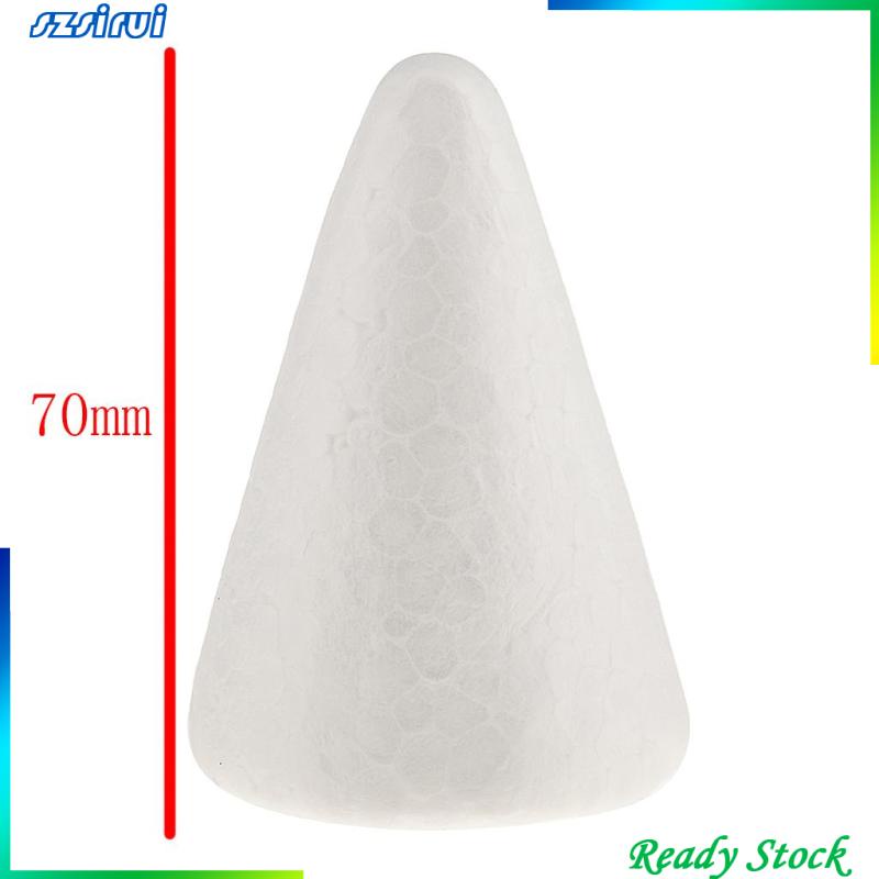 Set 10 Mô Hình Nón 7cm Bằng Xốp Polystyrene Styrofoam Dùng Trang Trí DIY
