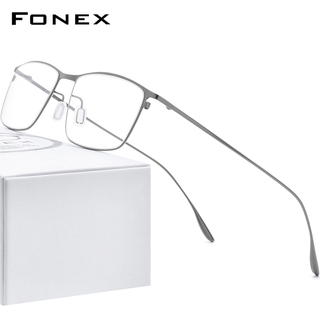 FONEX Kính hợp kim titan Gọng kính cận thị nam giới Kính cận thị theo đơn thuốc Gọng kính 2020 Kính mắt Hàn Quốc quang học đầy đủ mới 8105