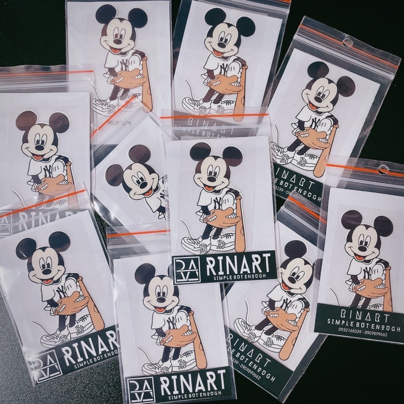 Decal ủi nhiệt mickey bóng chày | Logo Sticker Patch in áo ủi trực tiếp lên vải - Rinart.vn