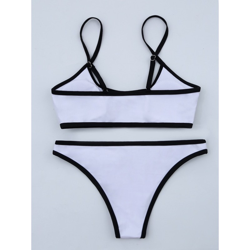 [BKN962] &lt;ÂU&gt; SET BIKINI TRẮNG HỒ ĐIỆP VIỀN ĐEN