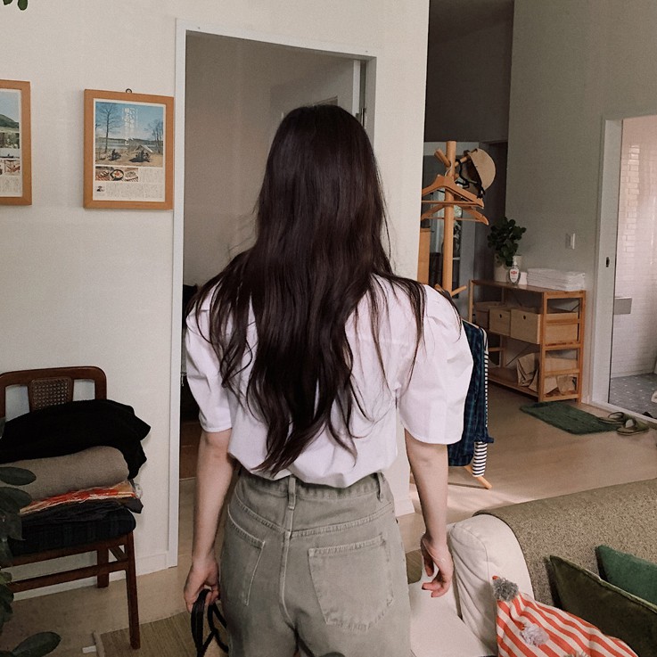 Áo Tay Phồng Cổ Chữ V Màu Trơn Thanh Lịch Dành Cho Nữ 34154 | BigBuy360 - bigbuy360.vn