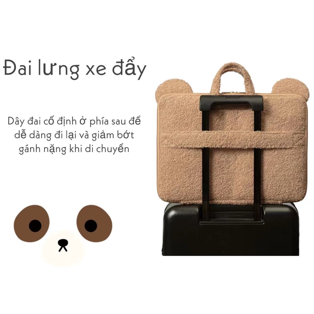 Túi đựng máy tính xách tay 13.3/ 14.1/ 15.6 inch hình gấu teddy phong cách dễ thương