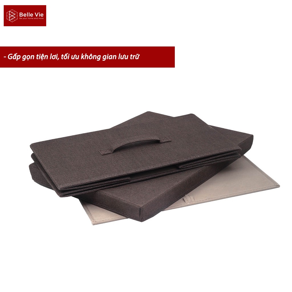 Hộp Đựng Quần Áo Có Nắp CAO CẤP BELLEVIE Hộp Để Đồ Đa Năng Gấp Gọn Tiện Lợi Hàng Xuất Khẩu HV-Daiso