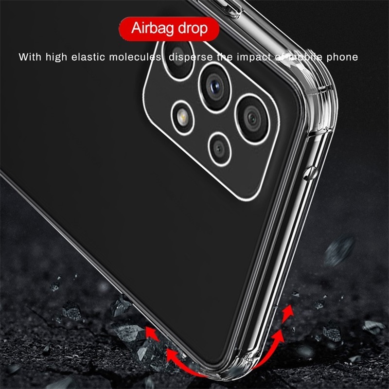 For Samsung Galaxy A54 A14 A24 A34 A53 A73 A33 23 A13 4G 5G Clear TPU Soft Cover Camera Shockproof Casing