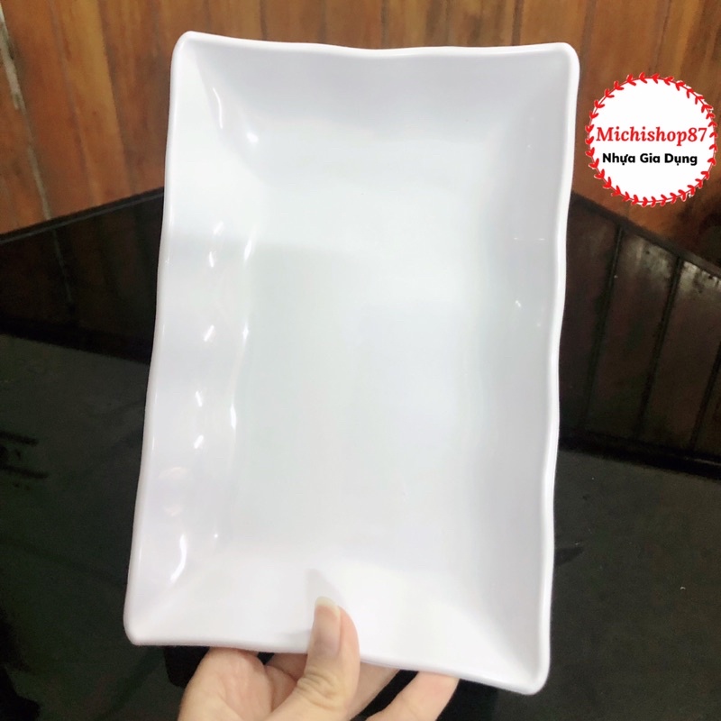 Đĩa Nhựa Phíp Chữ Nhật 2 Size Nhựa Việt Nhật CHịu Chịu Cao, Đĩa Phíp Đựng Hoa Quả, Bánh Kẹo Bền Đẹp