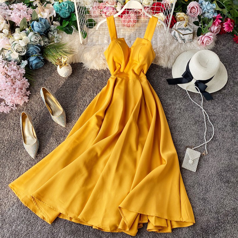 Đầm Váy Hai Dây Nữ Đi Chơi Dự Tiệc Cực Sang Chảnh Sexy