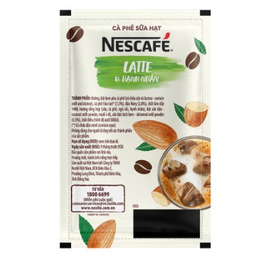 Cà phê hòa tan NESCAFÉ Latte Sữa Hạt Vị Hạnh Nhân (Hộp 10 gói x 24g)