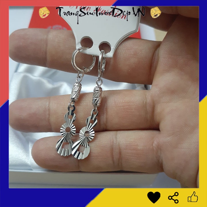 Bông tai nữ tòn ten chạm chiếu lấp lánh phong cách Hàn Quốc sáng đẹp, dễ thương, dễ phối đồ