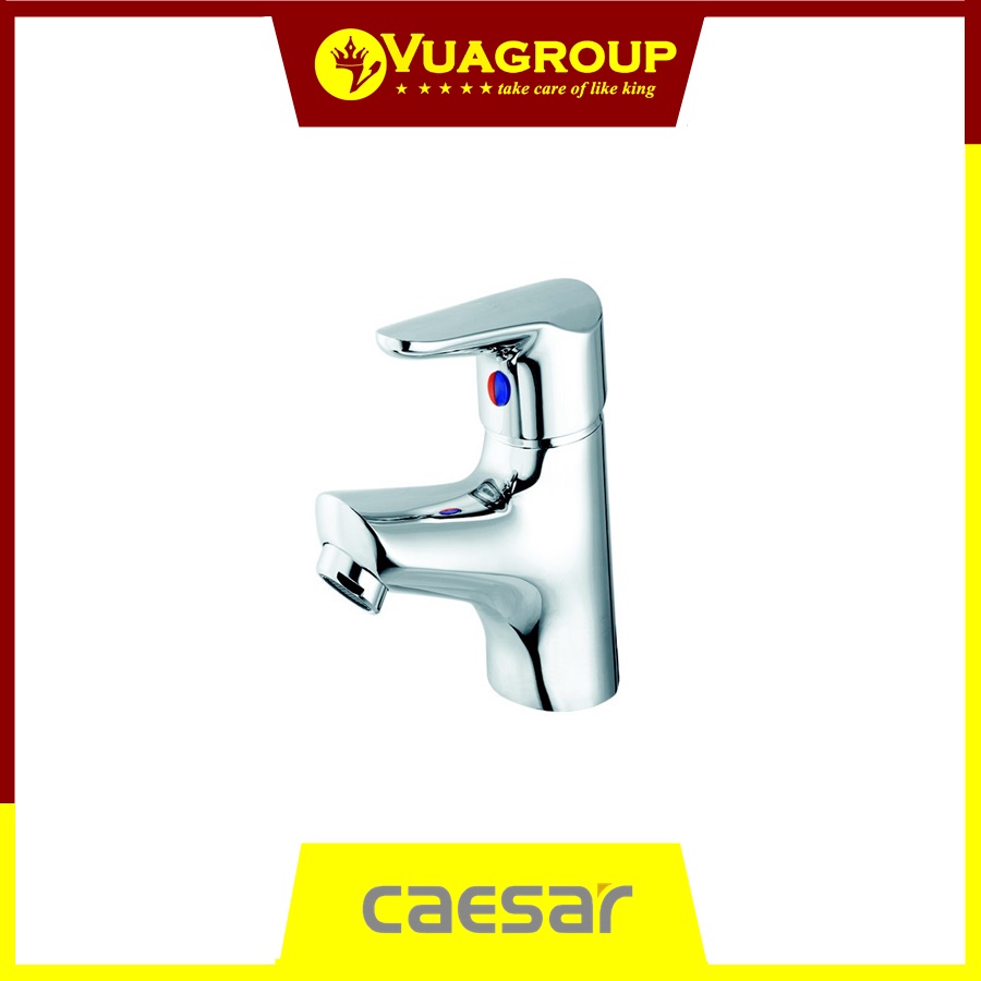 Vòi lavabo nóng lạnh Đồng mạ crom Caesar  B120CU Dùng cho chậu 1 lỗ( tặng kèm bộ xả)